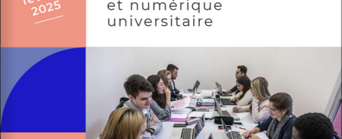 Couverture une image avec des gens autour d'une table, titre : étudiant.e.s et numérique universitaire