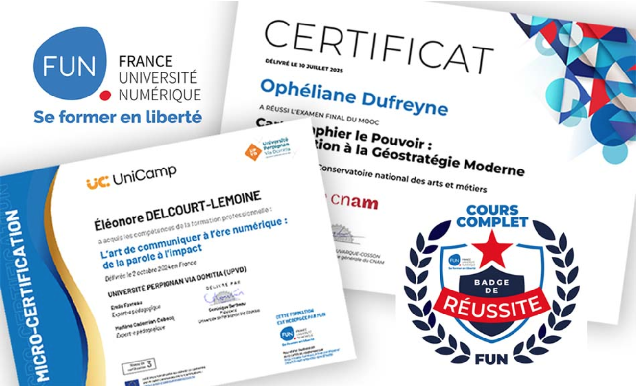 Badge, certificat, micro-certification : quelles différences sur FUN ?