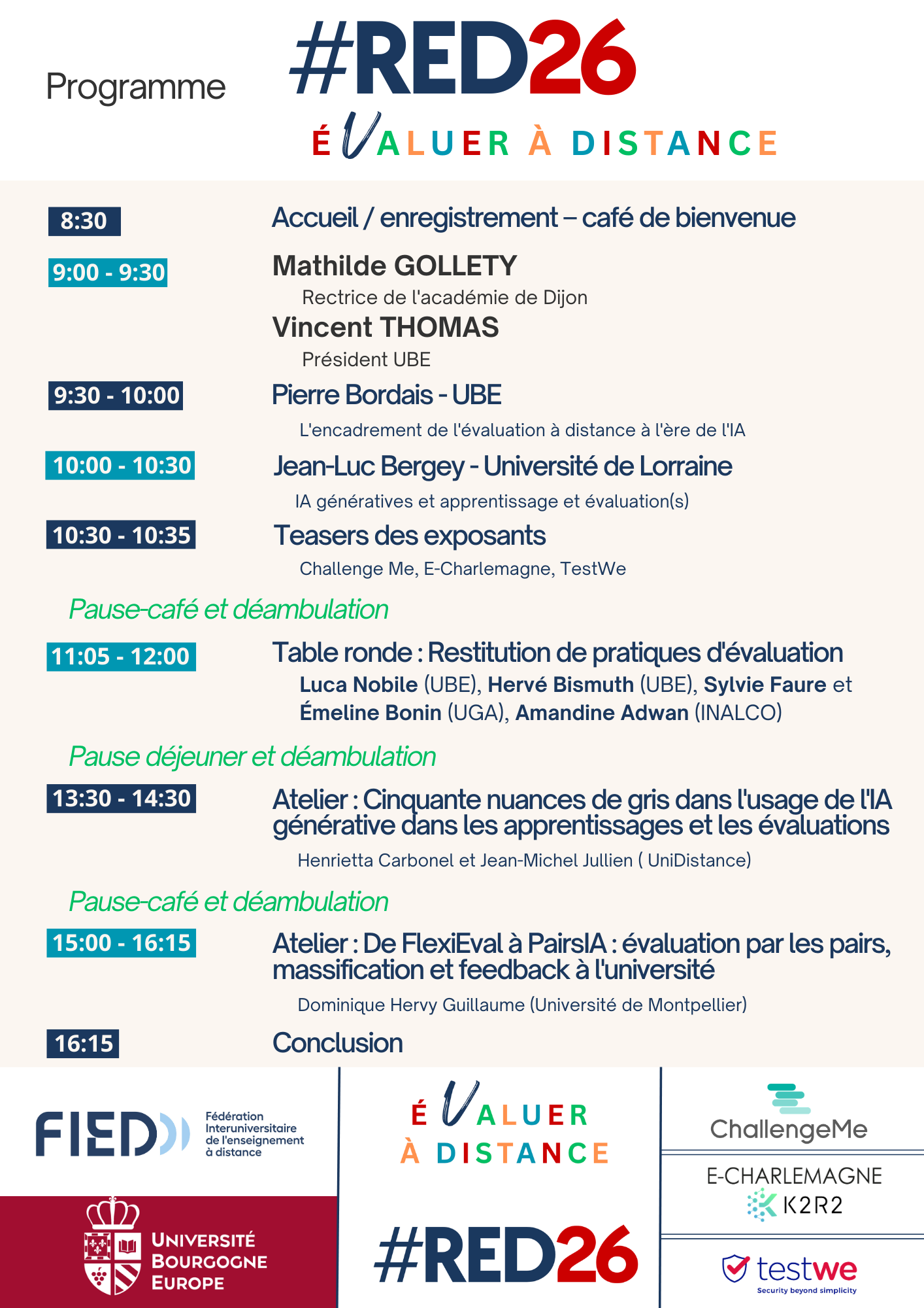 Programme Programme de la #RED26 voir dans le texte de l'article les informations