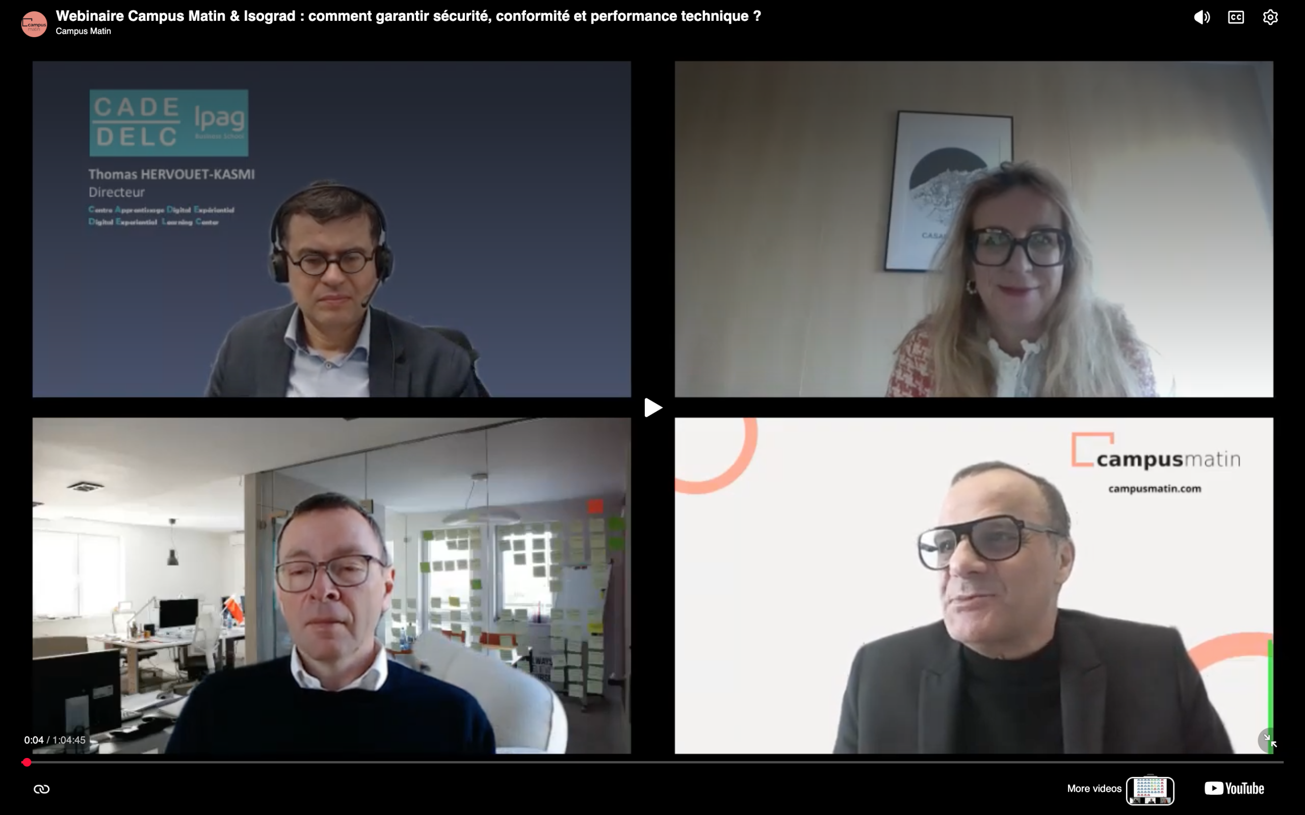 Photo des 4 intervenants
